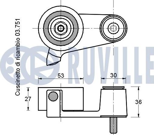 Ruville 540161 - Натяжна ролик, ремінь ГРМ autozip.com.ua