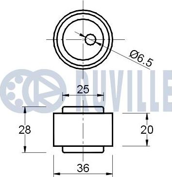 Ruville 540187 - Паразитний / Провідний ролик, зубчастий ремінь autozip.com.ua