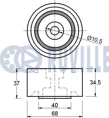 Ruville 540800 - Паразитний / Провідний ролик, зубчастий ремінь autozip.com.ua