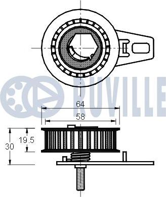 Ruville 540880 - Натяжна ролик, ремінь ГРМ autozip.com.ua