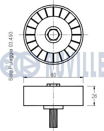 Ruville 540883 - Паразитний / провідний ролик, поліклиновий ремінь autozip.com.ua