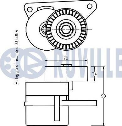 Ruville 540828 - Натягувач ременя, клинові зуб. autozip.com.ua