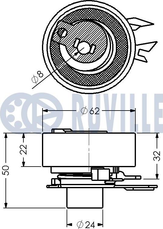 Ruville 540346 - Натяжна ролик, ремінь ГРМ autozip.com.ua