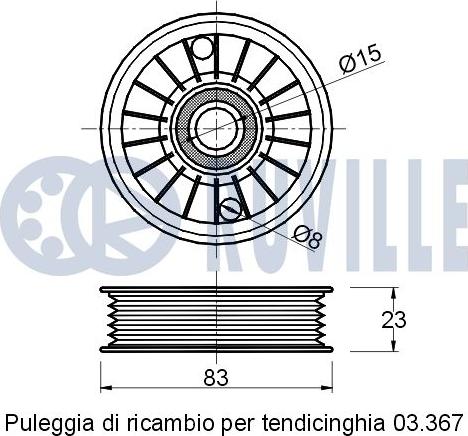 Ruville 540357 - Паразитний / провідний ролик, поліклиновий ремінь autozip.com.ua