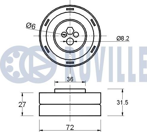 Ruville 540284 - Натяжна ролик, ремінь ГРМ autozip.com.ua