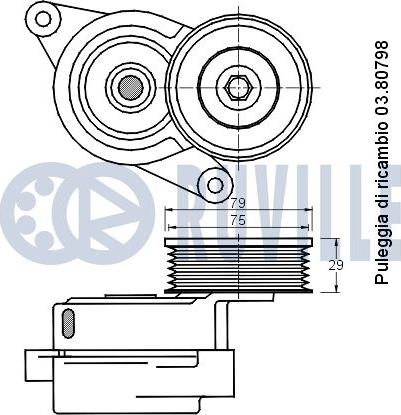 Ruville 541493 - Натягувач ременя, клинові зуб. autozip.com.ua