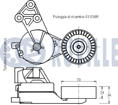 Ruville 541456 - Натягувач ременя, клинові зуб. autozip.com.ua