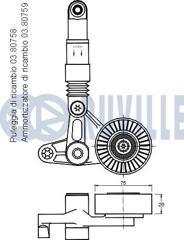 Ruville 541451 - Натягувач ременя, клинові зуб. autozip.com.ua