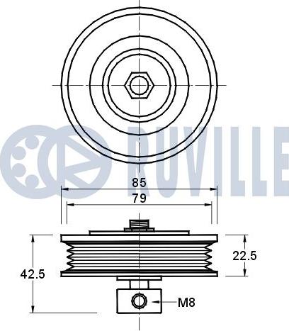 Ruville 541627 - Паразитний / провідний ролик, поліклиновий ремінь autozip.com.ua