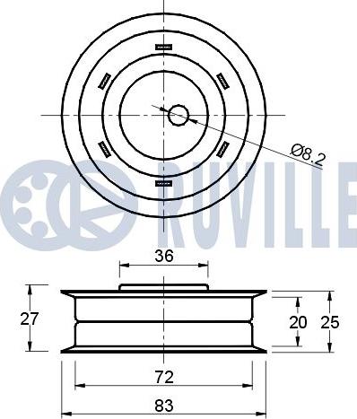 Ruville 541080 - Натяжна ролик, ремінь ГРМ autozip.com.ua