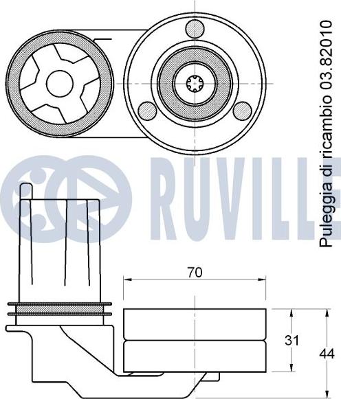 Ruville 541846 - Натягувач ременя, клинові зуб. autozip.com.ua