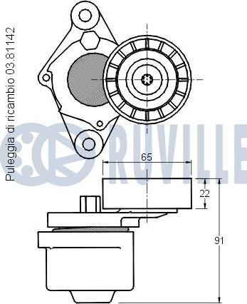 Ruville 541840 - Натягувач ременя, клинові зуб. autozip.com.ua