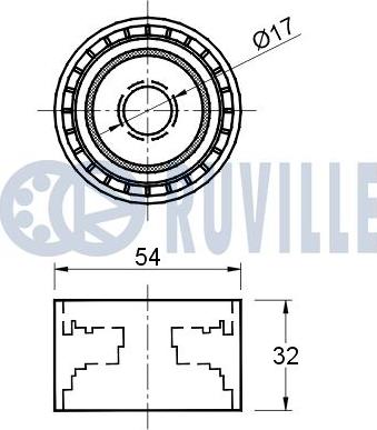 Ruville 541818 - Паразитний / провідний ролик, поліклиновий ремінь autozip.com.ua