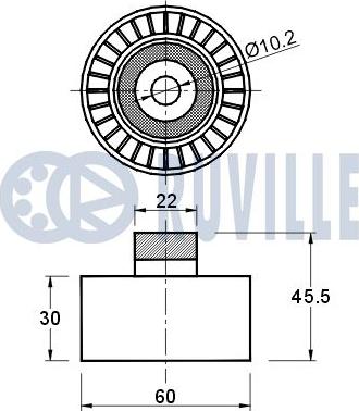 Ruville 541838 - Паразитний / провідний ролик, поліклиновий ремінь autozip.com.ua