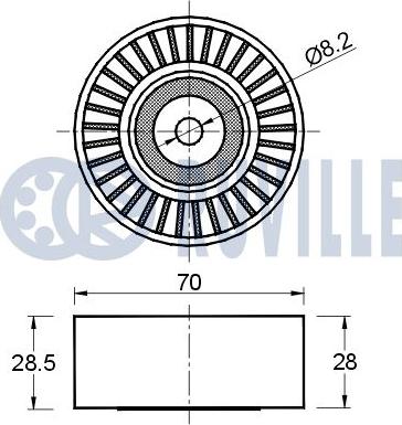 Ruville 541827 - Паразитний / провідний ролик, поліклиновий ремінь autozip.com.ua