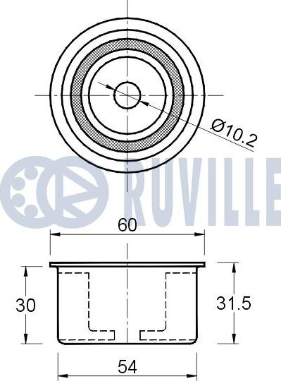 Ruville 541872 - Паразитний / Провідний ролик, зубчастий ремінь autozip.com.ua