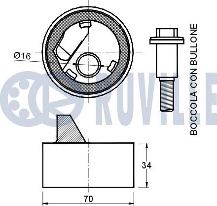 Ruville 541360 - Натяжна ролик, ремінь ГРМ autozip.com.ua