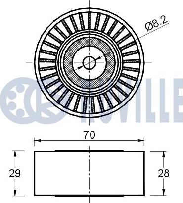 Ruville 541265 - Паразитний / провідний ролик, поліклиновий ремінь autozip.com.ua