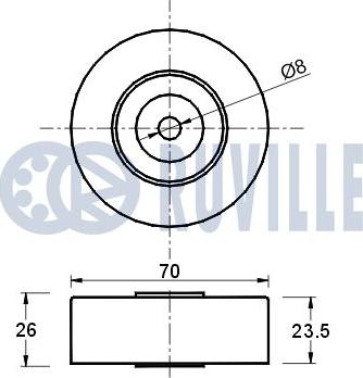 Ruville 541285 - Паразитний / провідний ролик, поліклиновий ремінь autozip.com.ua