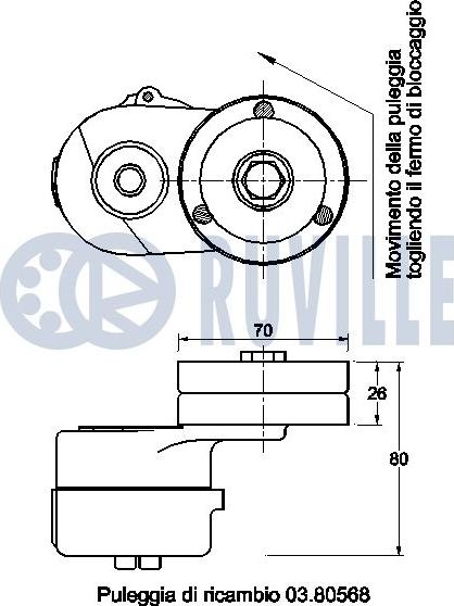 Ruville 541239 - Натягувач ременя, клинові зуб. autozip.com.ua