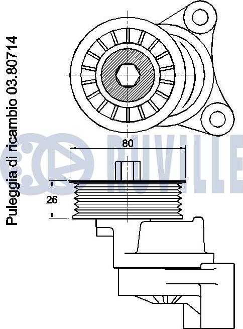 Ruville 541741 - Натягувач ременя, клинові зуб. autozip.com.ua