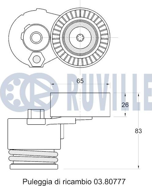 Ruville 541760 - Натягувач ременя, клинові зуб. autozip.com.ua