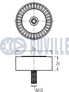 Ruville 541767 - Паразитний / провідний ролик, поліклиновий ремінь autozip.com.ua