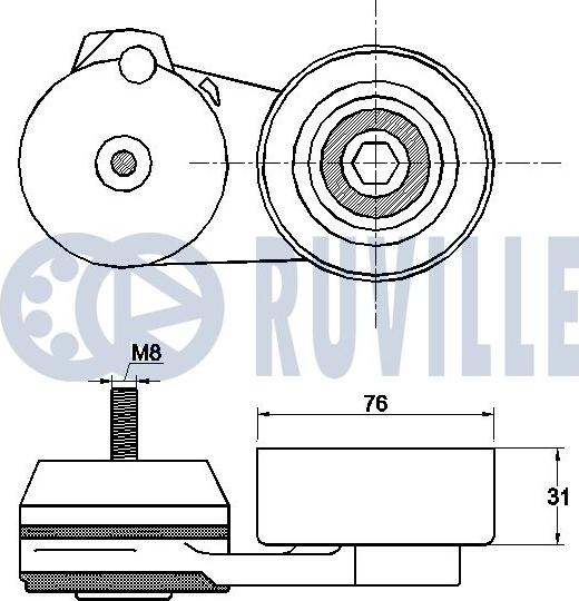 Ruville 542448 - Натягувач ременя, клинові зуб. autozip.com.ua