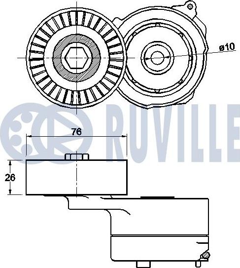 Ruville 542457 - Натягувач ременя, клинові зуб. autozip.com.ua