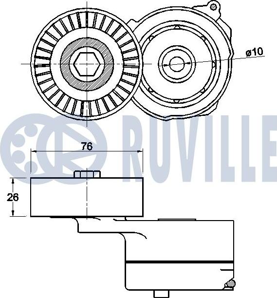 Ruville 542425 - Натягувач ременя, клинові зуб. autozip.com.ua