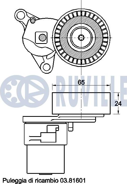 Ruville 542529 - Натягувач ременя, клинові зуб. autozip.com.ua