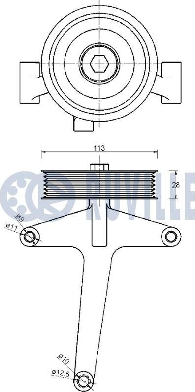 Ruville 542648 - Паразитний / провідний ролик, поліклиновий ремінь autozip.com.ua