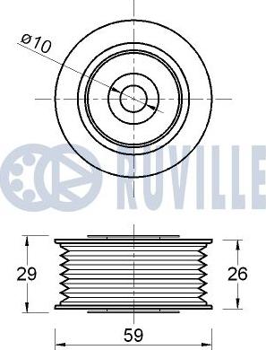 Ruville 542661 - Паразитний / провідний ролик, поліклиновий ремінь autozip.com.ua