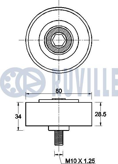 Ruville 542636 - Паразитний / провідний ролик, поліклиновий ремінь autozip.com.ua