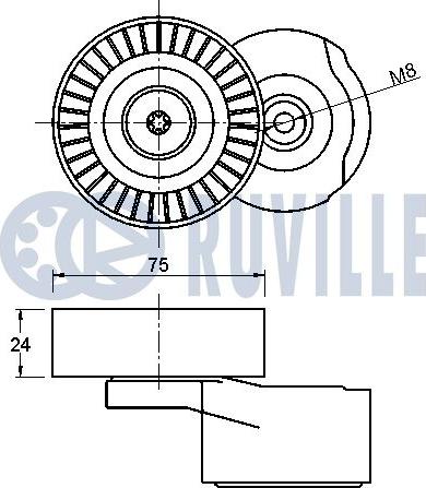 Ruville 542059 - Натягувач ременя, клинові зуб. autozip.com.ua