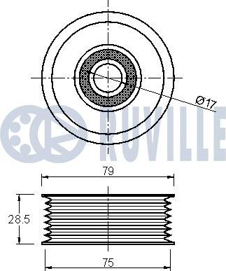 Ruville 542003 - Паразитний / провідний ролик, поліклиновий ремінь autozip.com.ua