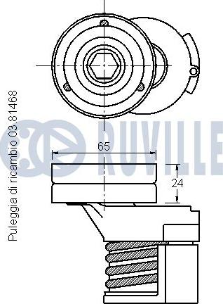 Ruville 542169 - Натягувач ременя, клинові зуб. autozip.com.ua