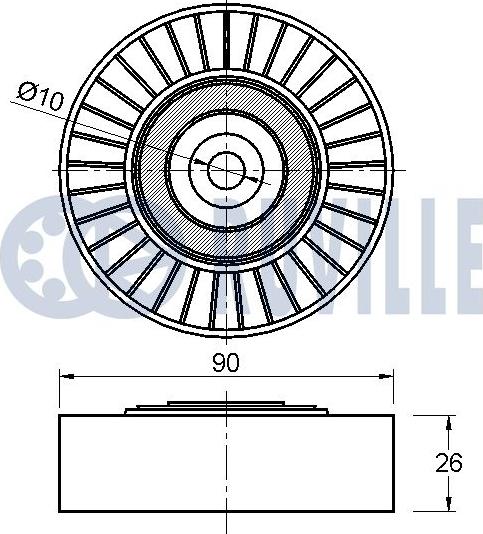 Ruville 542304 - Паразитний / провідний ролик, поліклиновий ремінь autozip.com.ua