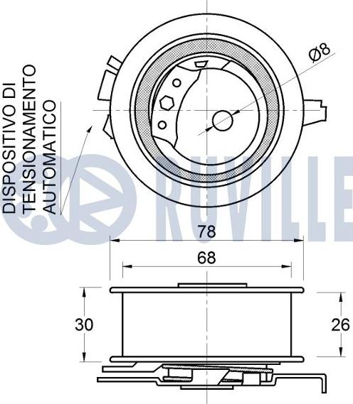 Ruville 542383 - Натяжна ролик, ремінь ГРМ autozip.com.ua