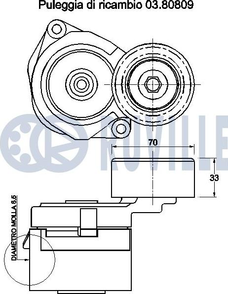 Ruville 542240 - Натягувач ременя, клинові зуб. autozip.com.ua