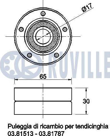 Ruville 542215 - Паразитний / провідний ролик, поліклиновий ремінь autozip.com.ua