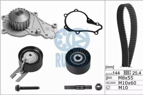 Ruville 55953701 - Водяний насос + комплект зубчатого ременя autozip.com.ua