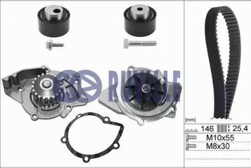 Ruville 55921722 - Водяний насос + комплект зубчатого ременя autozip.com.ua