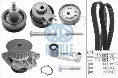 Ruville 55456711 - Водяний насос + комплект зубчатого ременя autozip.com.ua