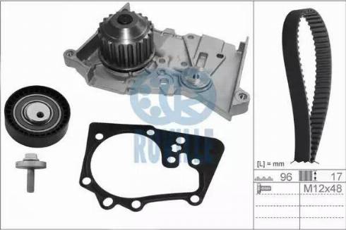 Ruville 55635701 - Водяний насос + комплект зубчатого ременя autozip.com.ua