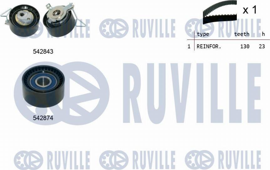 Ruville 550499 - Комплект ременя ГРМ autozip.com.ua