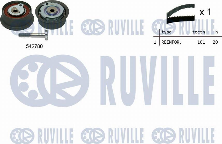 Ruville 550493 - Комплект ременя ГРМ autozip.com.ua