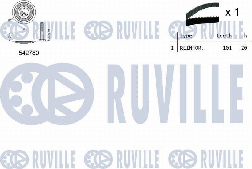 Ruville 550493 - Комплект ременя ГРМ autozip.com.ua