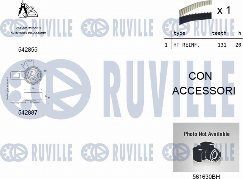 Ruville 5504972 - Водяний насос + комплект зубчатого ременя autozip.com.ua