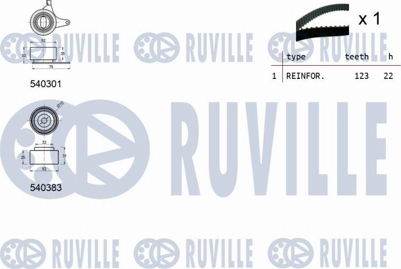 Ruville 550446 - Комплект ременя ГРМ autozip.com.ua